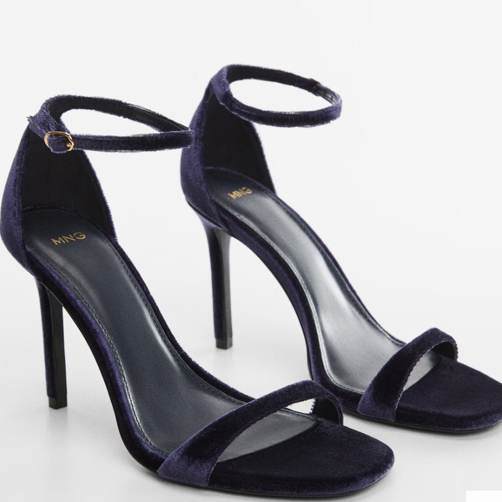 Mango Blue Heels Elegant Stiletto Sandals